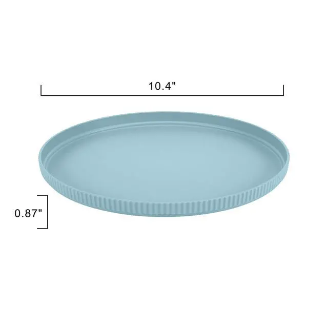 Alt view image 4 of 7 - 10.3Inch Blue RPET Dinner Plate,70% Recycled WaterBottle Plastic,Unbreakable Stackable FoodSafe Round Plate,TopRack DishwasherSafe for Indoor & Outdoor Dining