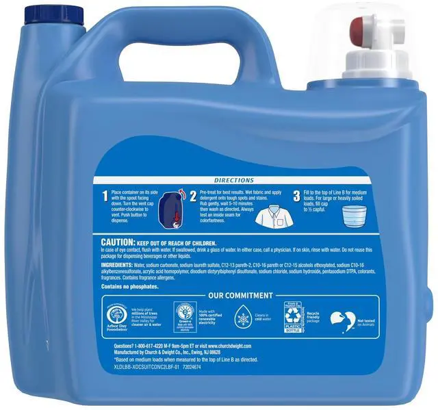 Alt view image 11 of 17 - Plus OxiClean, 131 Loads Liquid Laundry Detergent, 203.1 fl oz