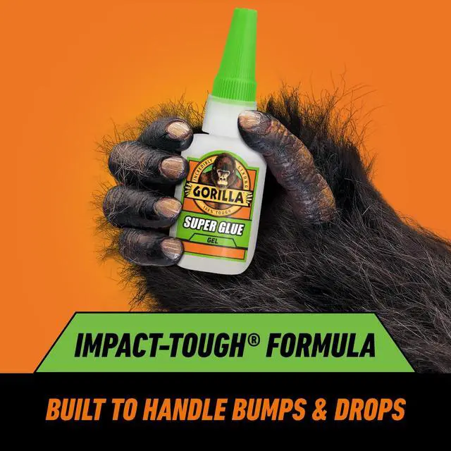 Alt view image 2 of 7 - Gorilla Super Glue Gel,15g AllPurpose NoRun Thick Gel Adhesive,FastSetting ImpactTough Super Glue With AntiClog Cap,Repairs Plastic,Wood,Metal,Ceramic,Rubber & Leather