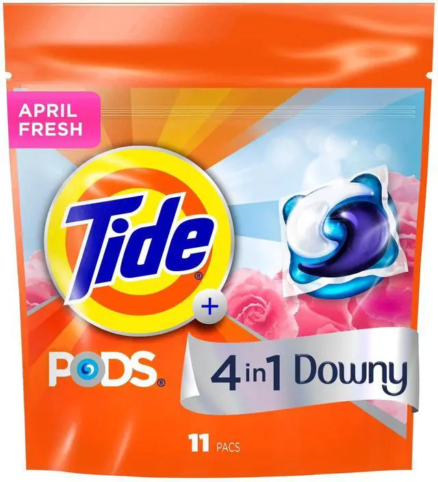 Main image of Tide PODS Laundry Detergent Pacs,11Count With Downy April Fresh Scent,4in1 Stain Remover & Fabric Softener,40% Extra Cleaning Power,ColdWater & HESafe Laundry Pods