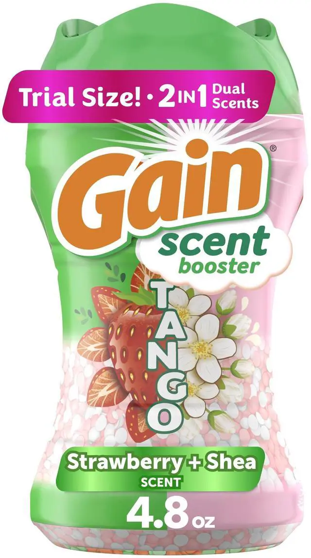 Main image of Gain Tango Strawberry & Shea InWash Scent Booster Beads,4.8 oz DualScent Laundry Fragrance Boost Crystals,12Week LongLasting Freshness,Safe For All Fabrics & HE Washing Machines