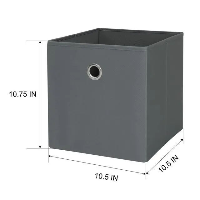 Alt view image 6 of 6 - Mainstays Collapsible Fabric Storage Cube Bins,10.5"x10.5"x10.75",Durable Polyester Organizer Bin,MetalGrommet Handle,FoldFlat,For Cube Shelves,Clothes,Books & Dorm