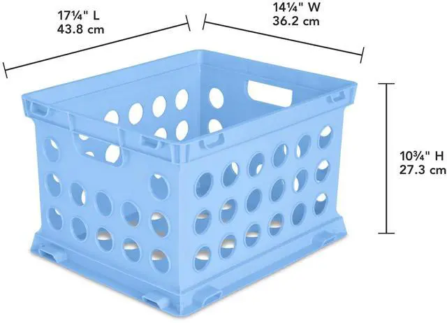 Alt view image 2 of 12 - Sterilite OpenTop Plastic File Storage Crate,Stackable Organizer Bin,Fits Letter & LegalSize Hanging Folders,CarryThrough Handles,BPAFree,For Office,Dorm & School Supplies