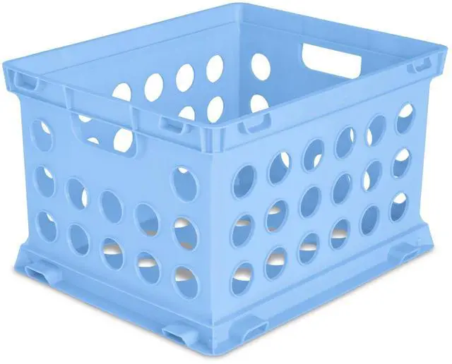 Main image of Sterilite OpenTop Plastic File Storage Crate,Stackable Organizer Bin,Fits Letter & LegalSize Hanging Folders,CarryThrough Handles,BPAFree,For Office,Dorm & School Supplies