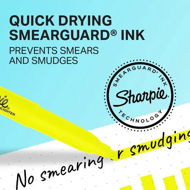Alt view image 5 of 5 - Sharpie Pocket Highlighters, 12Count Assorted Colors, Chisel Tip, QuickDrying SmearResistant Ink, Slim ClipOn Design, For School, Office & NoteTaking