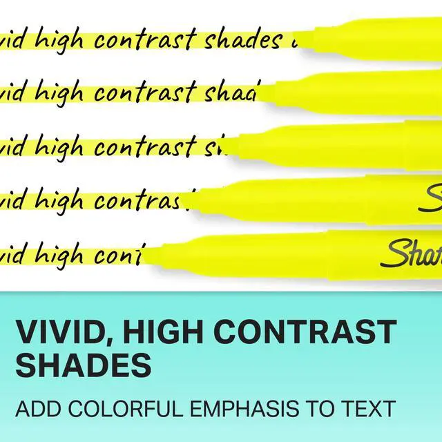 Alt view image 4 of 5 - Sharpie Pocket Highlighters, 12Count Assorted Colors, Chisel Tip, QuickDrying SmearResistant Ink, Slim ClipOn Design, For School, Office & NoteTaking