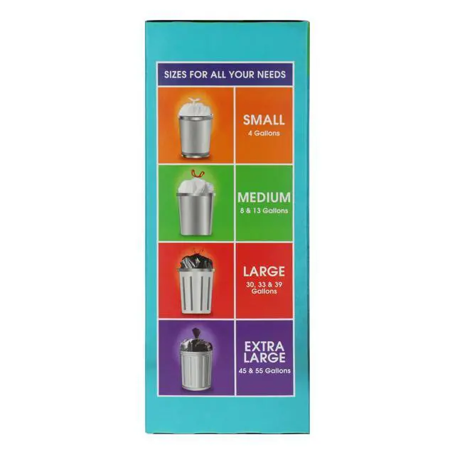 Alt view image 2 of 6 - Great Value 13 Gallon Tall Kitchen Trash Bags,80Count White Unscented Garbage Bags,Drawstring Closure,PunctureResistant Plastic,For Household Daily Waste Disposal