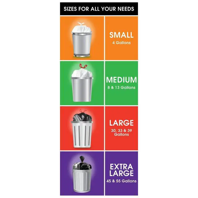 Alt view image 7 of 7 - Great Value StrongFlex 13 Gallon Tall Kitchen Trash Bags,80Count White,Citrus Burst Scent,DualAction Odor Control,Drawstring Closure,Tear & PunctureResistant