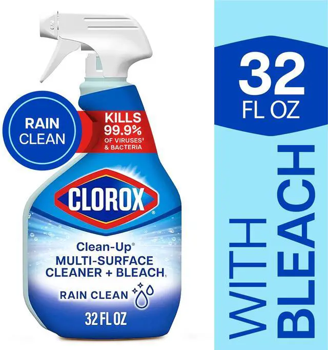 Alt view image 7 of 7 - Clorox CleanUp MultiSurface Cleaner Spray With Bleach, 32 fl oz, Rain Clean Scent, Kills 99.9% Germs & COVID19, Removes Mold, Mildew & Household Allergens