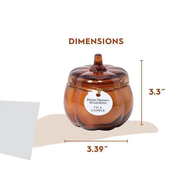 Alt view image 3 of 7 - Better Homes & Gardens Farm Apple Pumpkin Scented Jar Candle,5 oz,Single CottonWick ParaffinBlend Wax,PumpkinShaped Glass Jar,Fall Home Decor,AppleCinnamonMapleButter Autumn Fragrance
