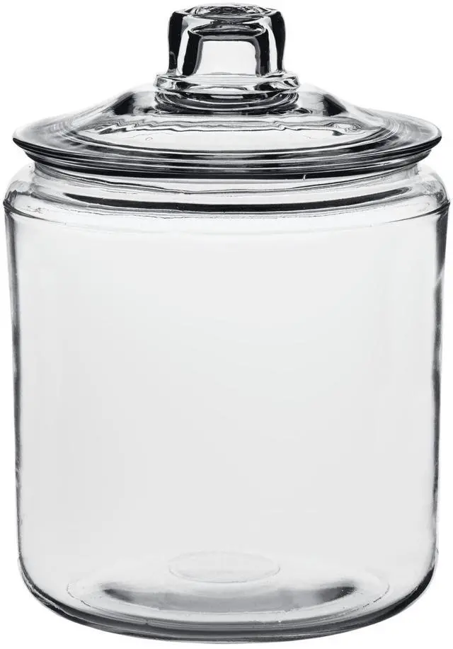 Main image of Anchor Hocking Heritage Hill 1Gallon Glass Storage Jar With Lid, WideMouth Canister, Clear Glass Container,For Pantry DryGoods,Kitchen Cookies,Laundry Pod Organization