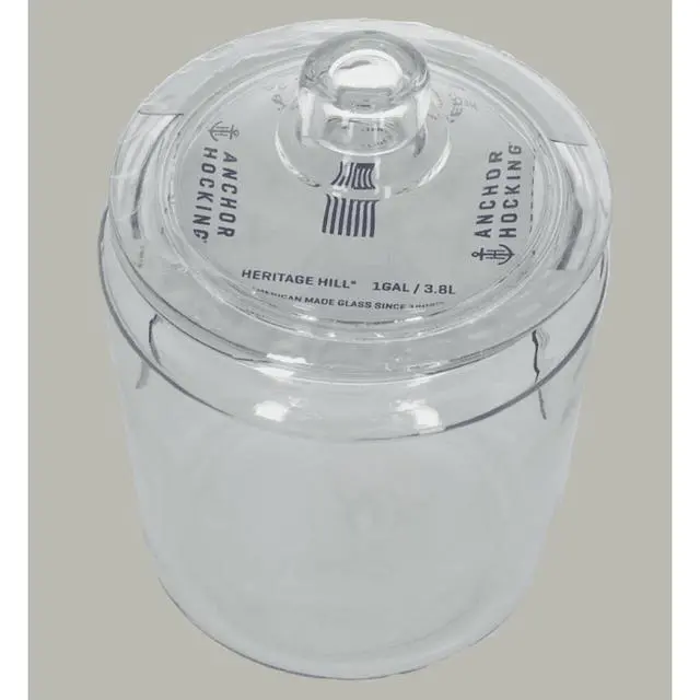 Alt view image 7 of 7 - Anchor Hocking Heritage Hill 1Gallon Glass Storage Jar With Lid, WideMouth Canister, Clear Glass Container,For Pantry DryGoods,Kitchen Cookies,Laundry Pod Organization
