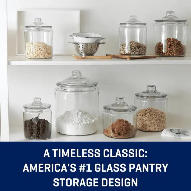Alt view image 5 of 7 - Anchor Hocking Heritage Hill 1Gallon Glass Storage Jar With Lid, WideMouth Canister, Clear Glass Container,For Pantry DryGoods,Kitchen Cookies,Laundry Pod Organization