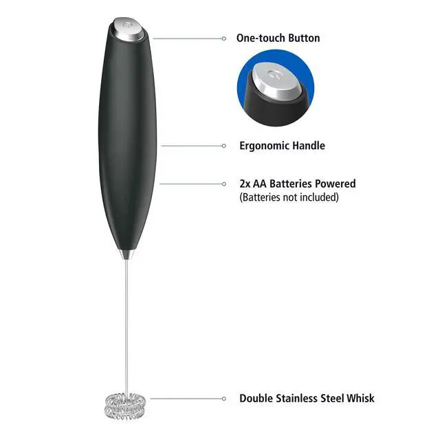 Alt view image 7 of 13 - Mainstays Milk Frother, Battery-Powered Handheld Milk Frother Wand