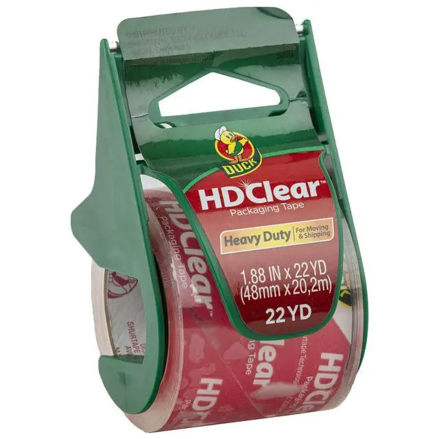 Alt view image 2 of 4 - Duck Brand HD Clear HeavyDuty Packing Tape with Refillable Dispenser, Crystal Clear Shipping Packaging Tape, TearResistant, Strong LongLasting Adhesive, for Moving Boxes, Shipping, Storage & Wareho