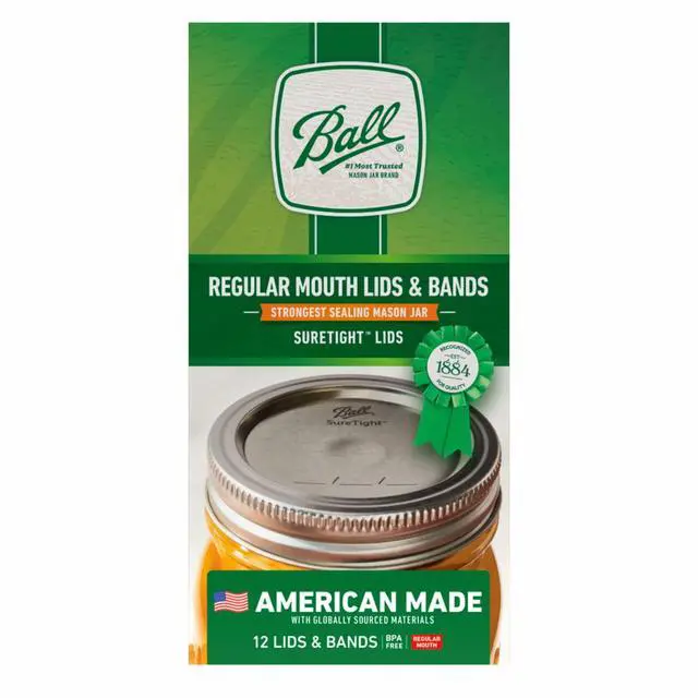 Main image of Ball RegularMouth Canning Lids and Bands, 12Count, Airtight Seal Mason Jar Accessories for Home Food Preservation, Lids SingleUse, Bands Reusable