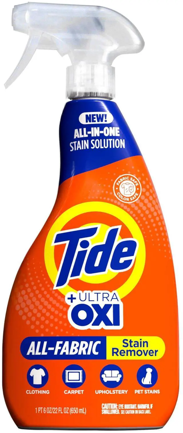 Main image of Tide + Ultra Oxi AllFabric Stain Remover Spray, 22 fl oz, PeroxideBased MultiSurface PreTreat Cleaner for Laundry, Carpet, Upholstery & Pet Stains
