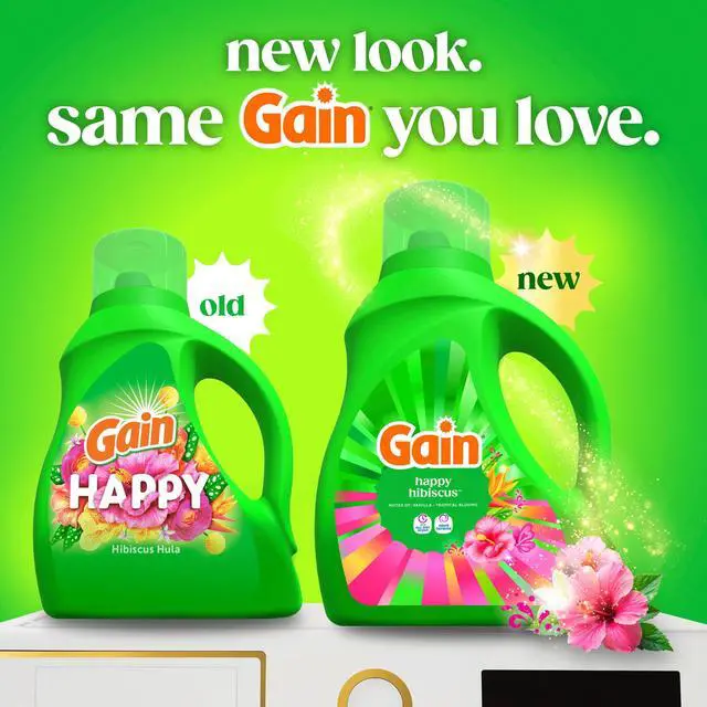 Alt view image 2 of 7 - Gain Happy Hibiscus Liquid Laundry Detergent, 81 fl oz, 61Loads, LongLasting Tropical Vanilla Fragrance, Powerful OdorDefense, Compatible With All Washing Machines