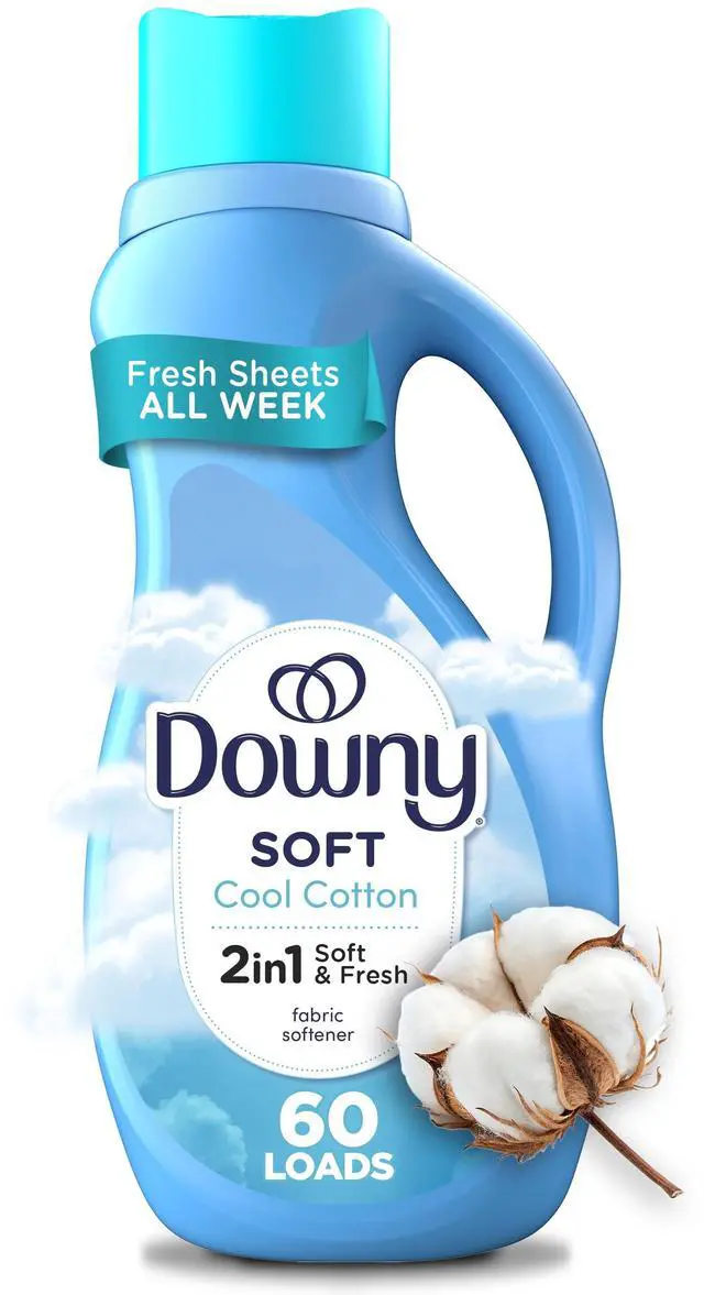 Main image of Downy Liquid Laundry Fabric Softener and Conditioner, Cool Cotton Scent, 44 fl oz, 60 Loads