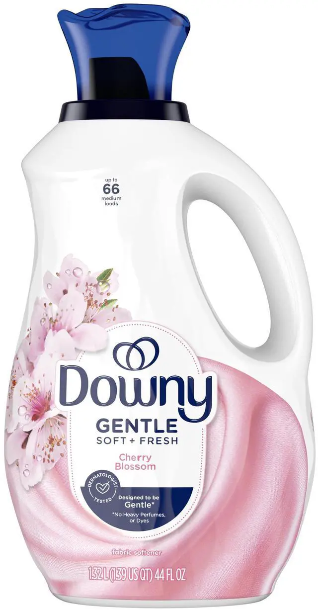 Main image of Downy Gentle Soft and Fresh Liquid Fabric Softener, Cherry Blossom Scent, 44 fl oz, 66 Loads