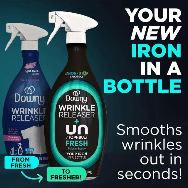 Alt view image 6 of 7 - Downy Wrinkle Releaser and Refresher Fabric Spray, Unstopables Fresh, 33.8 fl oz