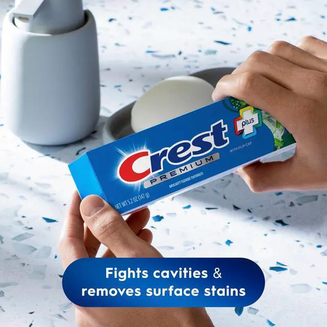 Alt view image 3 of 7 - Crest Toothpaste, Premium Plus Scope Outlast Fluoride Toothpaste, Mint, 5.2 oz, 3 pack