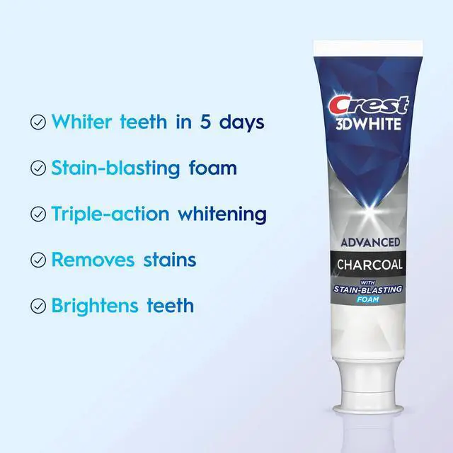 Alt view image 5 of 7 - Crest 3D White Advanced Charcoal Whitening Toothpaste, 3.3 oz