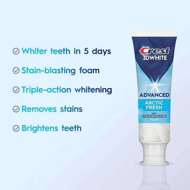 Alt view image 7 of 7 - Crest 3D White Advanced Arctic Fresh Whitening Toothpaste, 3.3 oz