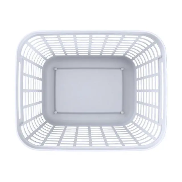 Alt view image 3 of 7 - Mainstays 2.6-Bushel White Rolling Laundry Hamper, Easy-Clean Plastic