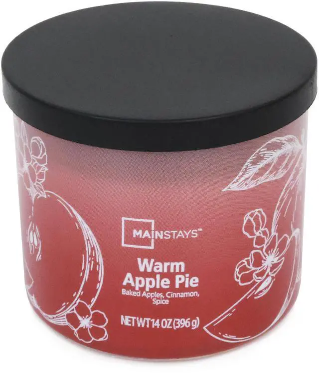 Alt view image 3 of 4 - Mainstays 3-Wick Ombre Wrap Warm Apple Pie Jar Candle, 14 Ounce