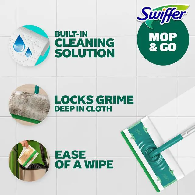 Alt view image 6 of 7 - Swiffer Mop & Go, Wet Pads Refill, Floor Cleaner, Cleaning Cloths, Lavender, 12 Count