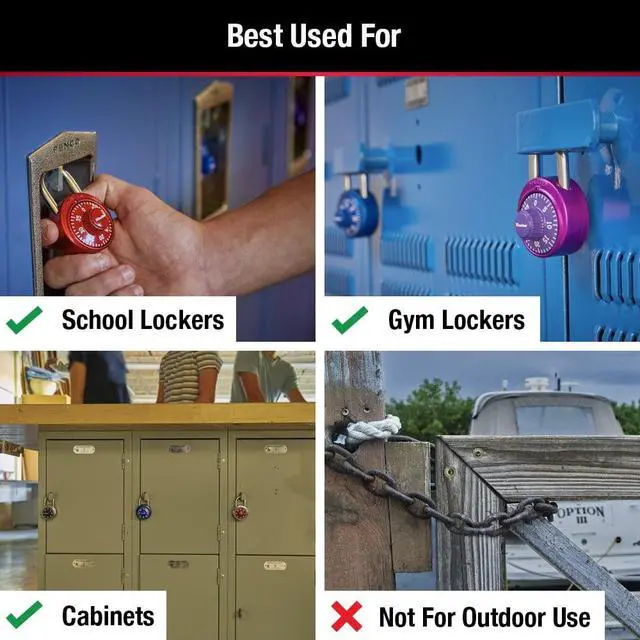 Alt view image 5 of 5 - Master Lock School Locker 3-Digit Combination Padlock, Color Variety