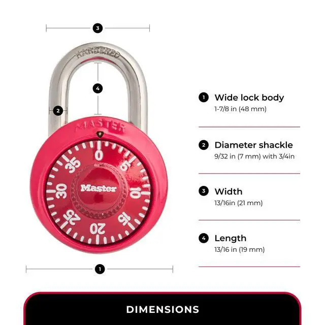 Alt view image 4 of 5 - Master Lock School Locker 3-Digit Combination Padlock, Color Variety