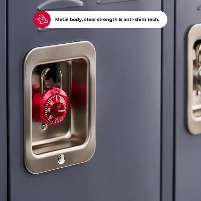 Alt view image 2 of 5 - Master Lock School Locker 3-Digit Combination Padlock, Color Variety