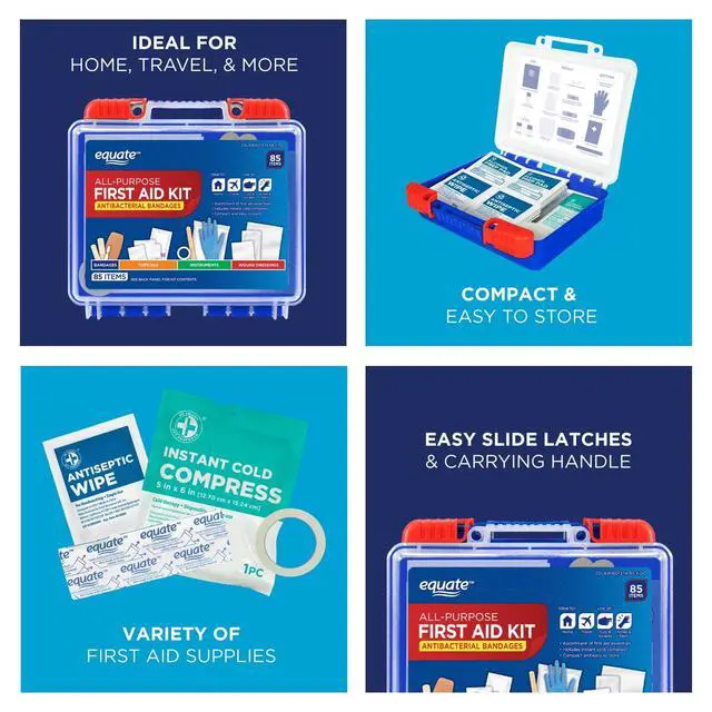 Alt view image 5 of 6 - Equate On-the-Go First Aid Kit - Home, Travel, Office, Auto, School, 85 Pieces