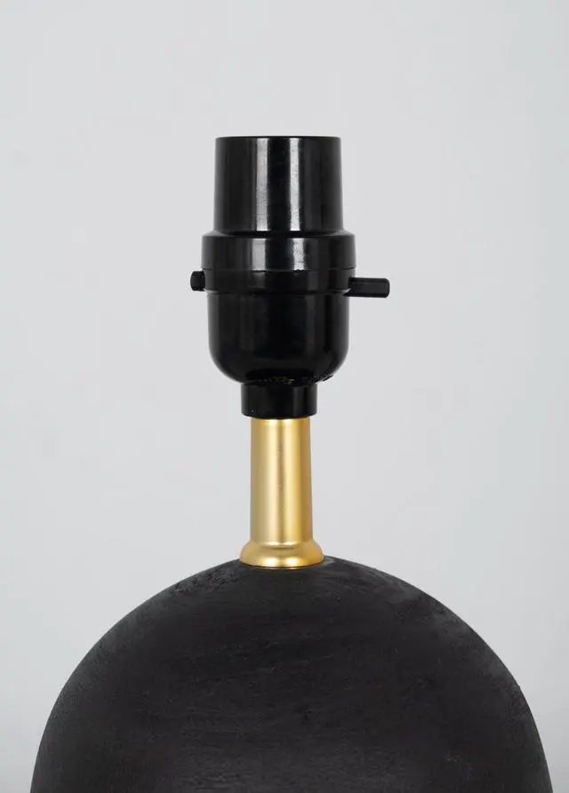 Alt view image 5 of 5 - Mainstays 12.5 Mini Black Wood Ball Table Lamp with White Fabric Shade