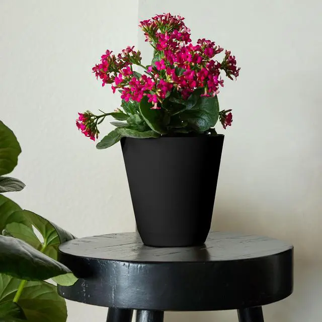 Alt view image 3 of 5 - Mainstays 11 in. Black Resin Self-Watering Planter