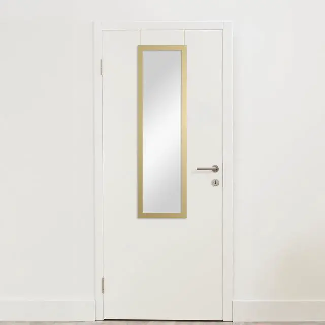 Alt view image 6 of 7 - Mainstays Over-the-Door Rectangular Mirror, Gold, 14.25 in x 50.45 in