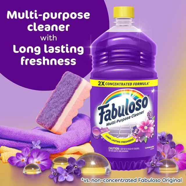 Alt view image 6 of 6 - Fabuloso 2X Multi-Purpose Cleaner, No Rinse Floor Cleaner, Lavender Scent, 56 fl oz