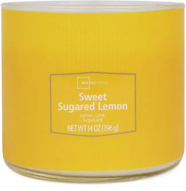 Alt view image 4 of 5 - Mainstays 3-Wick Textured Wrap Sweet Sugared Lemon Candle, 14 Ounce
