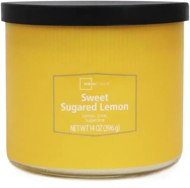 Alt view image 3 of 5 - Mainstays 3-Wick Textured Wrap Sweet Sugared Lemon Candle, 14 Ounce