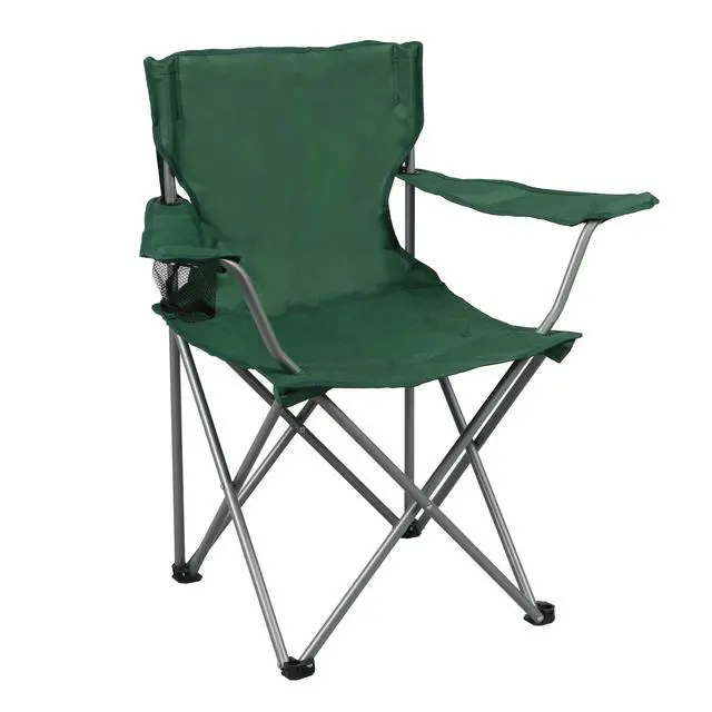 Alt view image 2 of 6 - Ozark Trail Quad Folding Camp Chair with Cup Holder, Dark Green