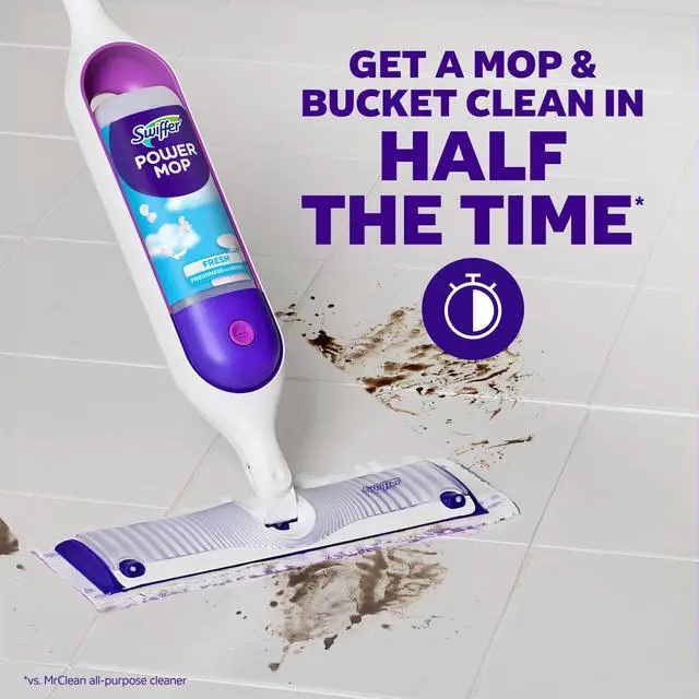 Alt view image 5 of 7 - Swiffer Power Mop Refill Solution, Tile, Vinyl, Laminate, Wood, Floor Cleaner, Fresh, 50.6oz