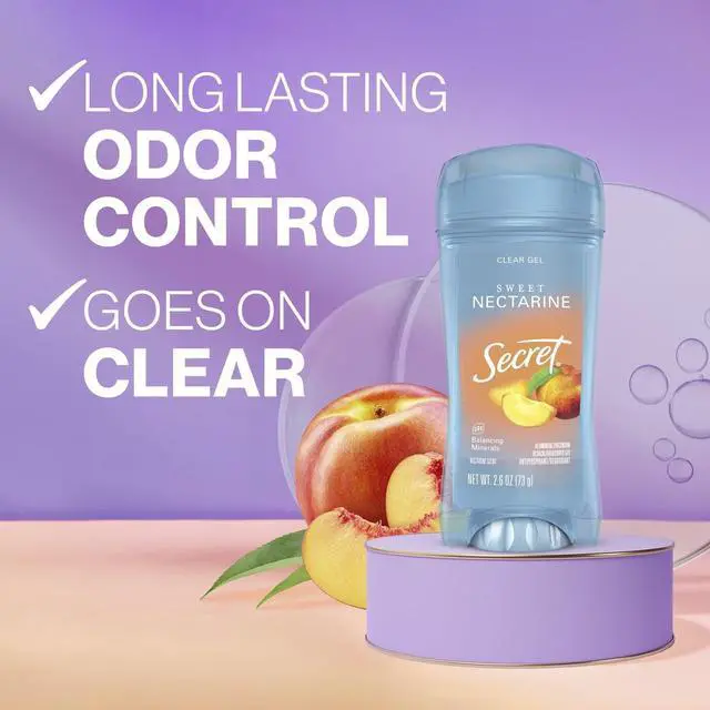 Alt view image 4 of 5 - Secret Fresh Clear Gel Antiperspirant Deodorant, Sweet Nectarine, 2.6 oz