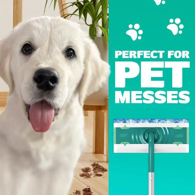 Alt view image 5 of 7 - Swiffer Mop & Go Starter Kit (1 Device, 6 Hair Magnet Dry Cloths, 2 Mop & Go Wet Cloths)