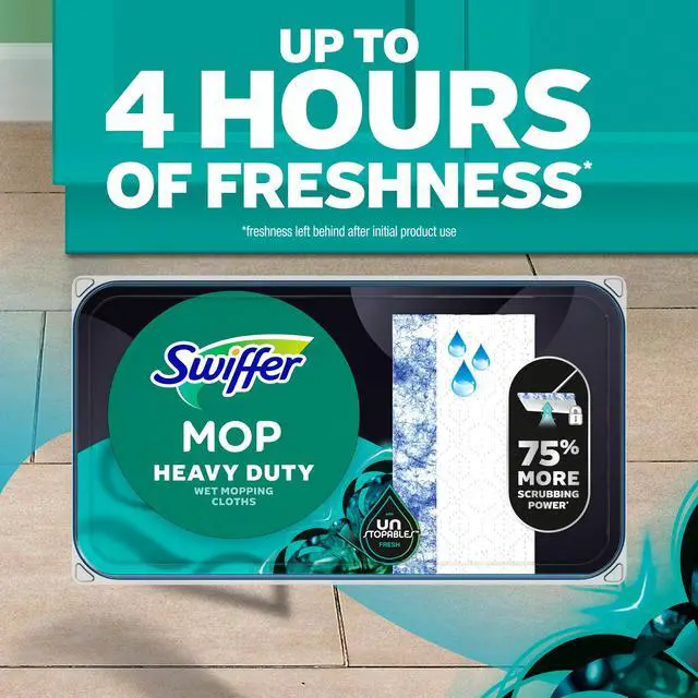 Alt view image 4 of 7 - Swiffer Mop & Go Heavy Duty Wet Refills, Unstopables, 20 Count