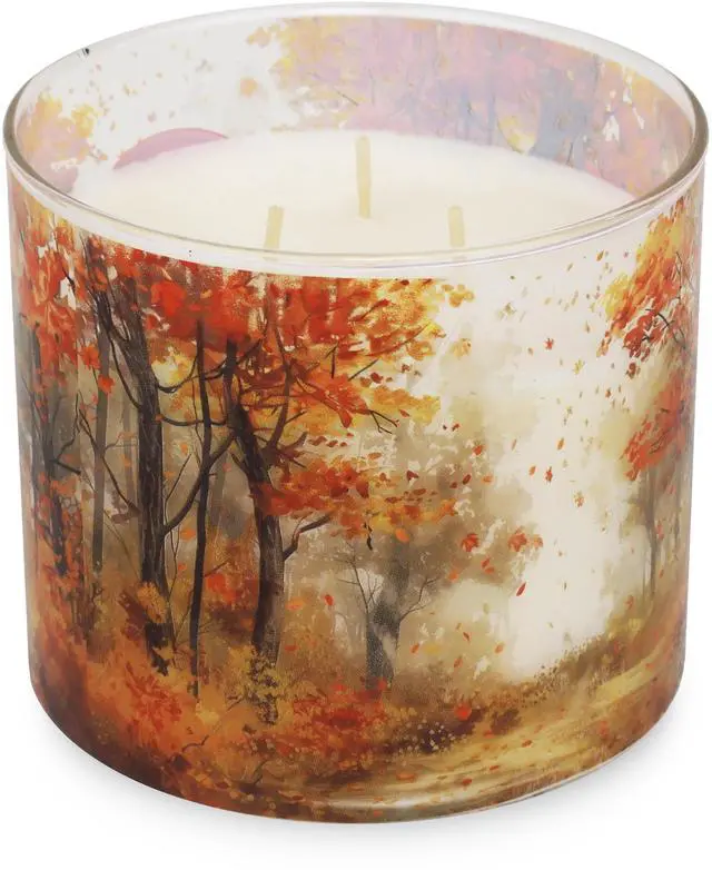 Alt view image 2 of 6 - Mainstays Warm Fall Leaves Scented Candle, 3 Wicks, 13 oz