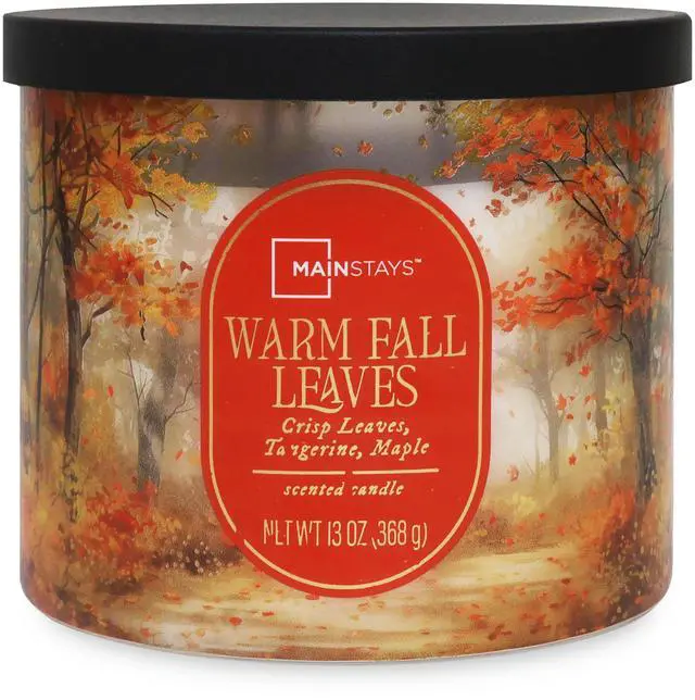 Alt view image 3 of 6 - Mainstays Warm Fall Leaves Scented Candle, 3 Wicks, 13 oz