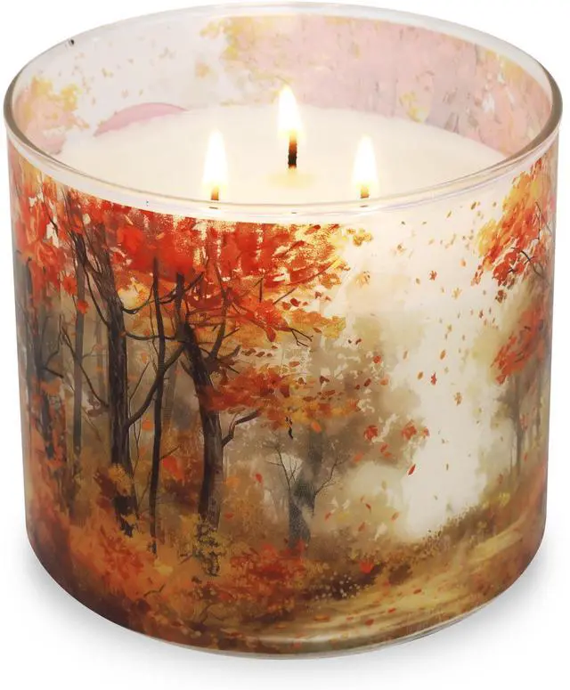 Alt view image 5 of 6 - Mainstays Warm Fall Leaves Scented Candle, 3 Wicks, 13 oz