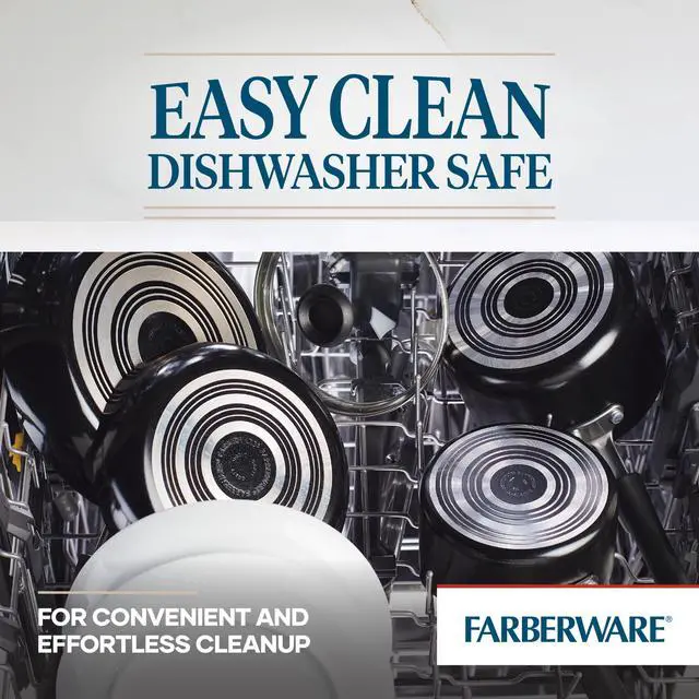 Alt view image 3 of 6 - Farberware Easy Clean 8 Inch Nonstick Frying Pan / Skillet, Dishwasher Safe, Black